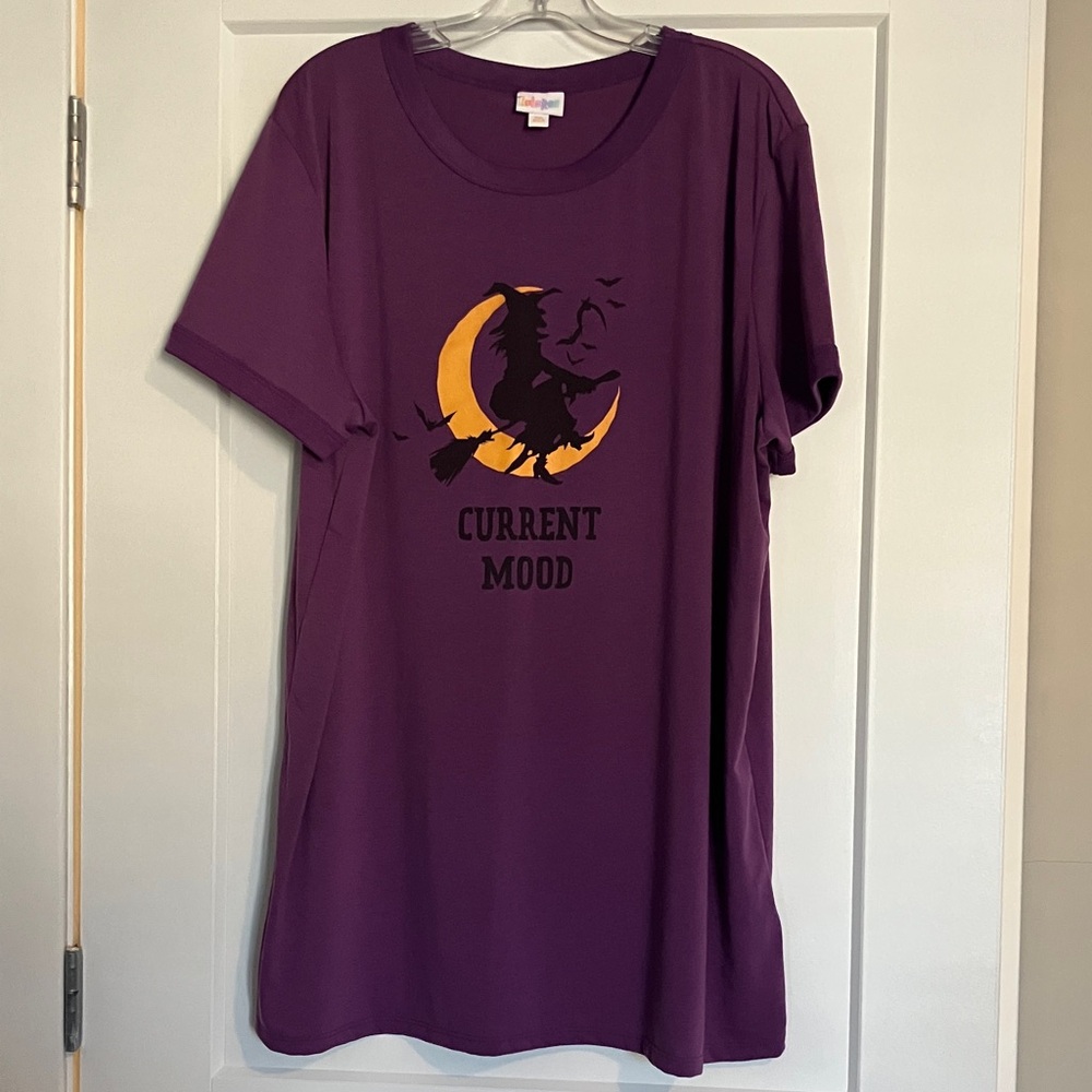 LuLaRoe  Liv Purple Witch Graphic Tee